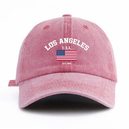LOS ANGELES Print Washed Baseball Cap