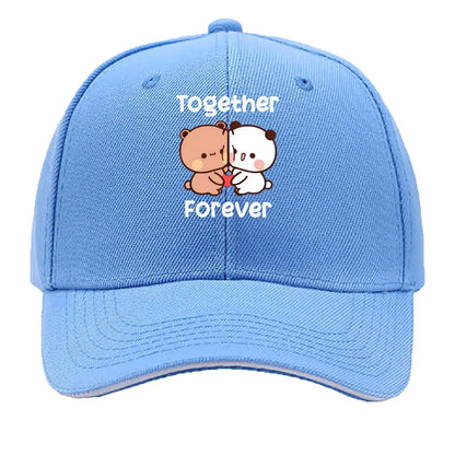 Cute Cartoon Bears Heart Together Forever Sandwich Baseball Cap