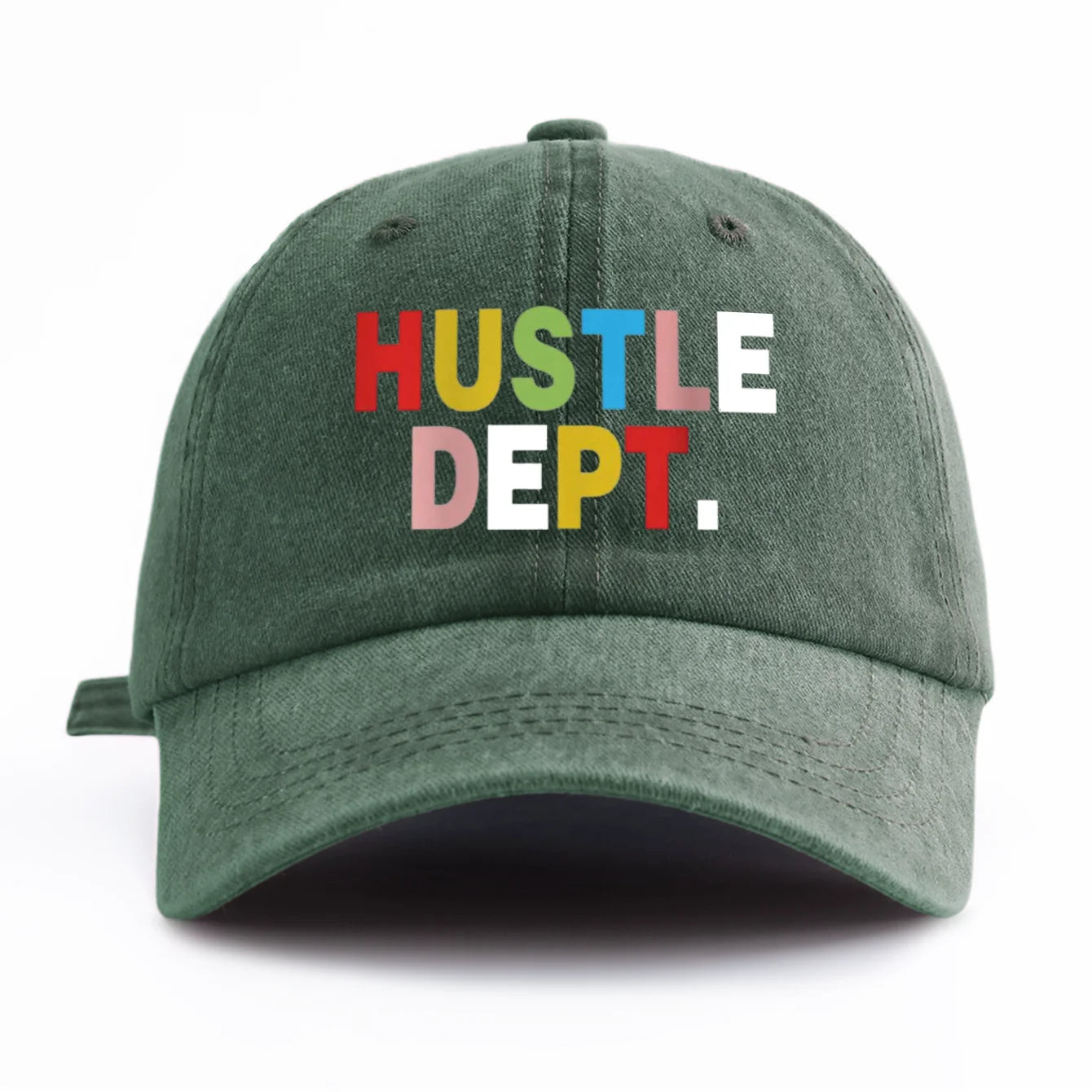 HUSTEL DEPT Print Washed Baseball Cap For Adults