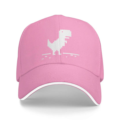 T Rex Geek Dinosaur Pixel Art Without Internet Baseball Cap