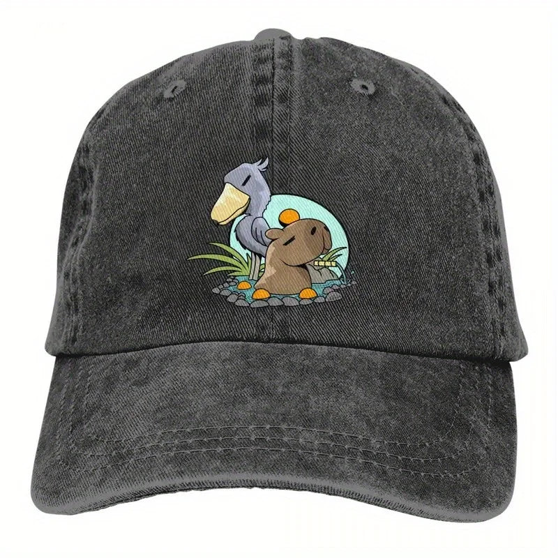 Shoebill Stork & Capybara Baseball Cap