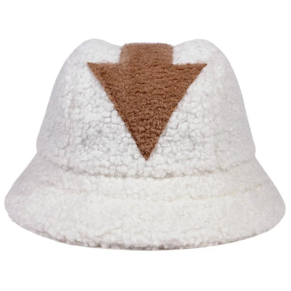 Unisex Arrow Style Personality Lambhair Bucket Hats Warm Fishermen Caps