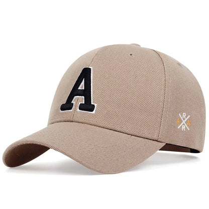 Unisex Simple Letter A Embroidery Baseball Caps Spring and Autumn Outdoor