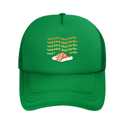 Gudetama Work Hard Sleep Harder Baseball Hats