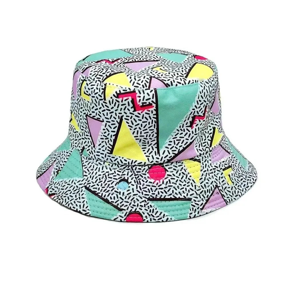 Reversible Sport Outdoor Sunscreen Caps Animal Letter Print Panama Bucket Hat