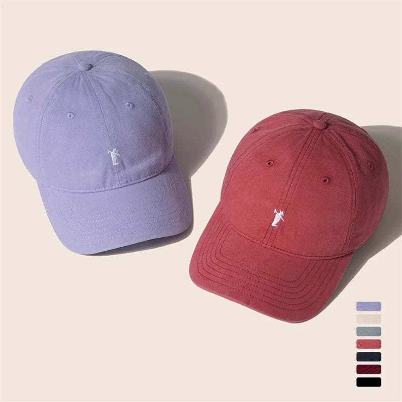 Unisex Summer Baseball Cap Cotton Hats Simple Farmer Embroidery Cap Casual Sunshade Caps