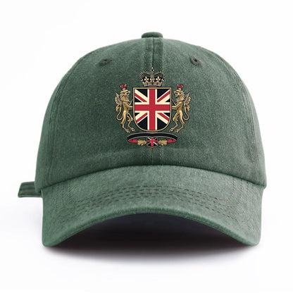 UK Print Washed Baseball Cap For Adults