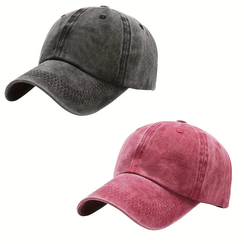 Solid Washed Denim Baseball Cap Vintage Unisex Cotton Sport Hat Outdoor Women Men
