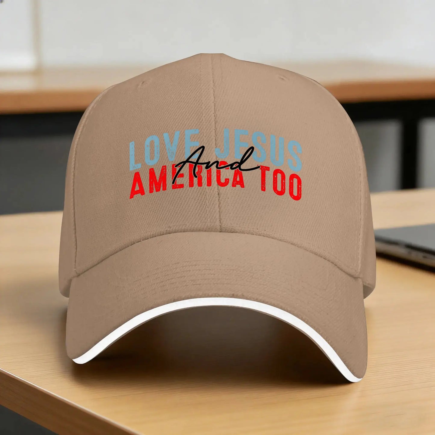 Loves Jesus and America Too Baseball Cap