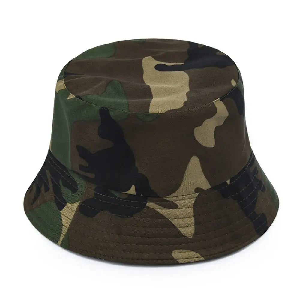 Camouflage Bucket Hat Wide Brim Visors Foldable Portable Women Men
