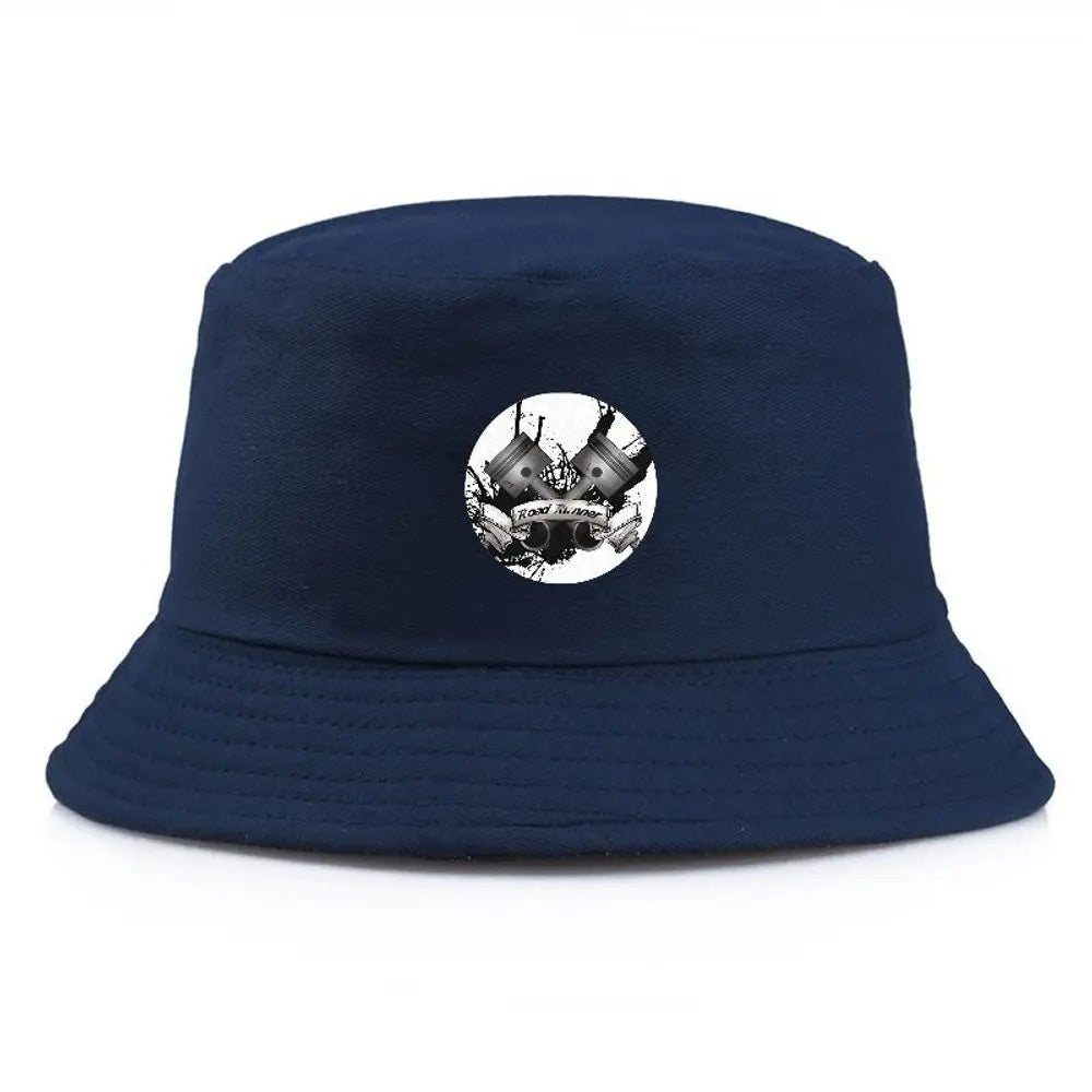 Black Bucket Hat with Cool Print, Summer Fisherman Fishing Hat