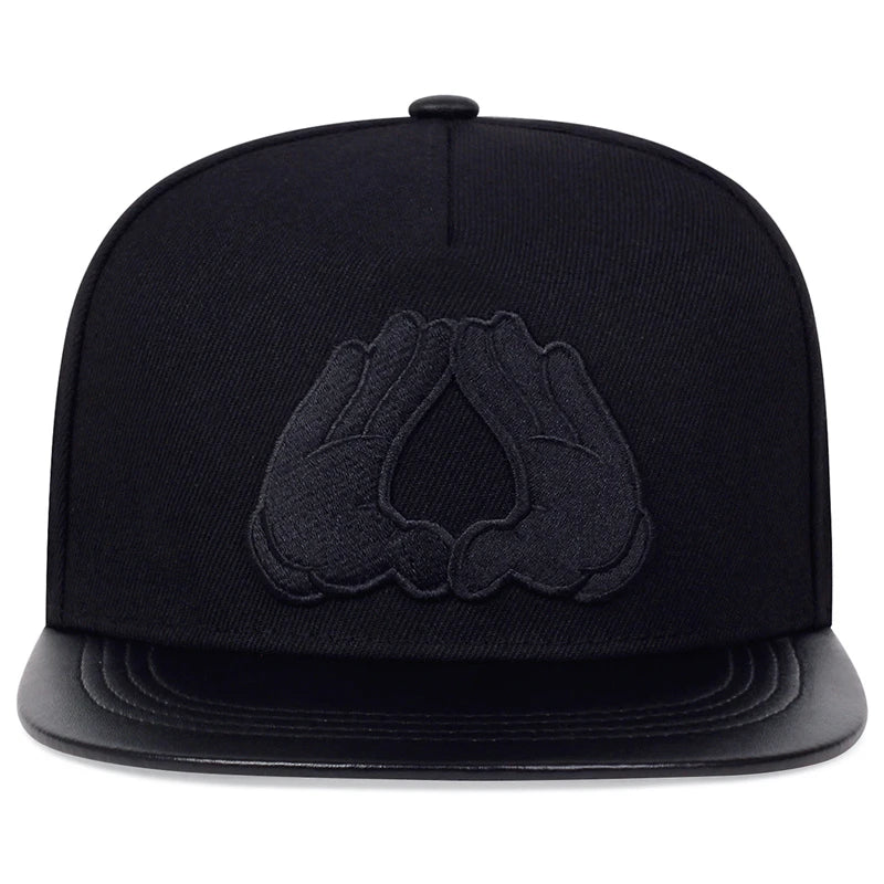 Fashion Snapback Caps Black Adjustable Hip Hop Hat For Men Women