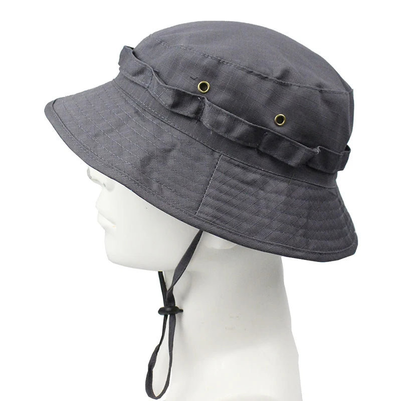 Men's Panama Hat Bucket Hat Tactical Sunscreen Camouflage Outdoor Travel Climbing
