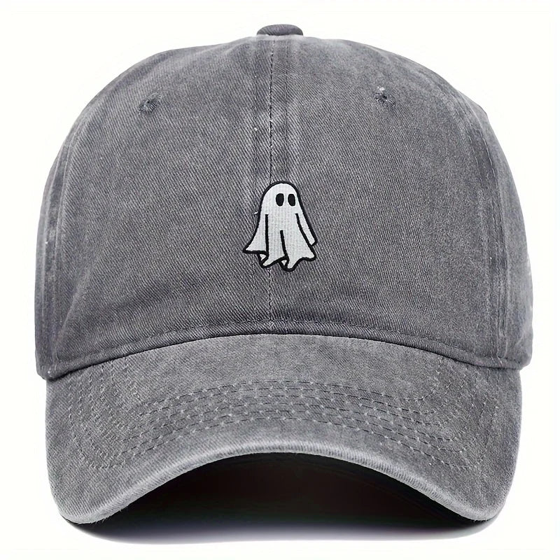 Baseball Hat With Cute Ghost Pattern Simple Style