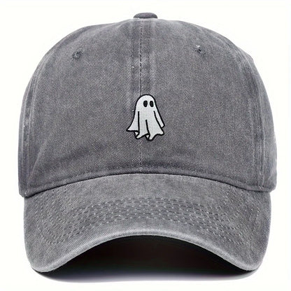 Baseball Hat With Cute Ghost Pattern Simple Style