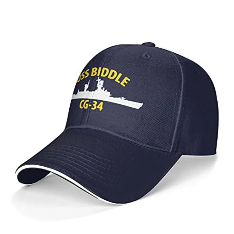 USS Biddle CG-34 Cruiser Ship Silhouette Baseball Cap