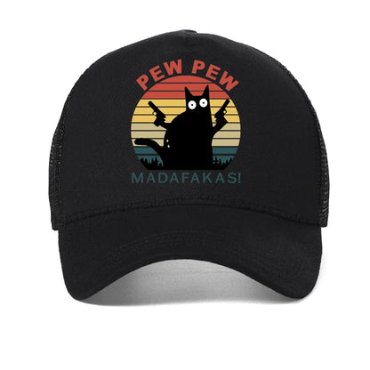 Pew Pew Madafakas Hat Men Novelty Funny Cat Baseball Caps