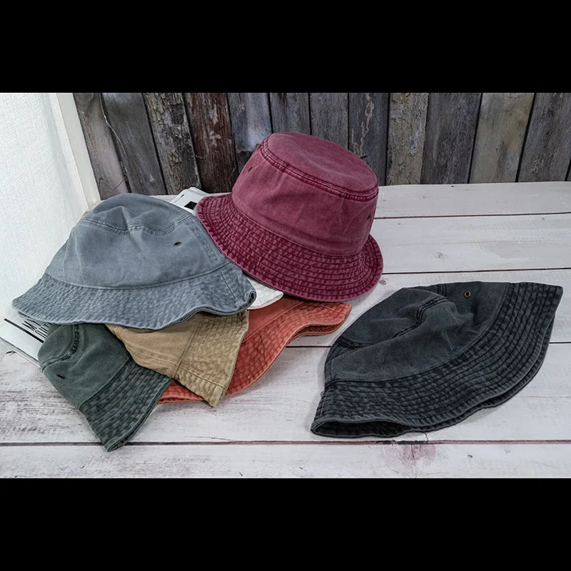 New Unisex Bucket Hat Fashion Washed Denim Cap Design Men Panama Hats Women
