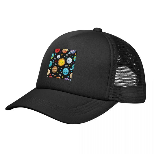 Kawaii Planets Cute Solar System Mesh Baseball Caps