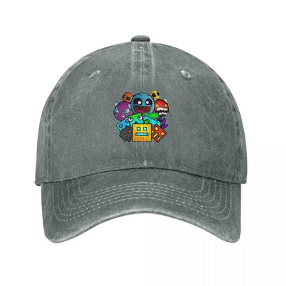 Geometry Dash Old School Gaming Casual Baseball Cap