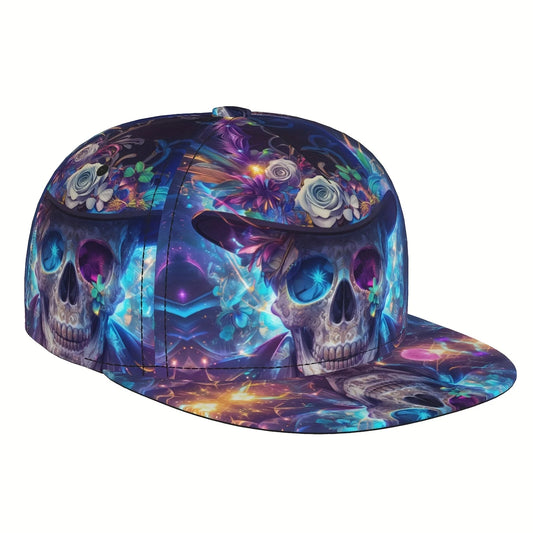Unisex Skull Print Snapback Cap