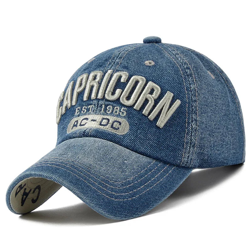Denim Baseball Cap Men Women Embroidery Letter Jeans