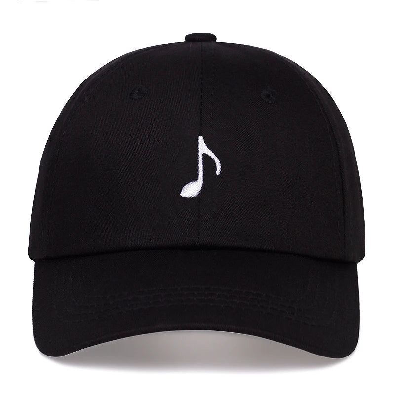 Fashion Cotton Baseball Cap Hip-Hop Hat Musical Note Embroidery Wild Golf Caps