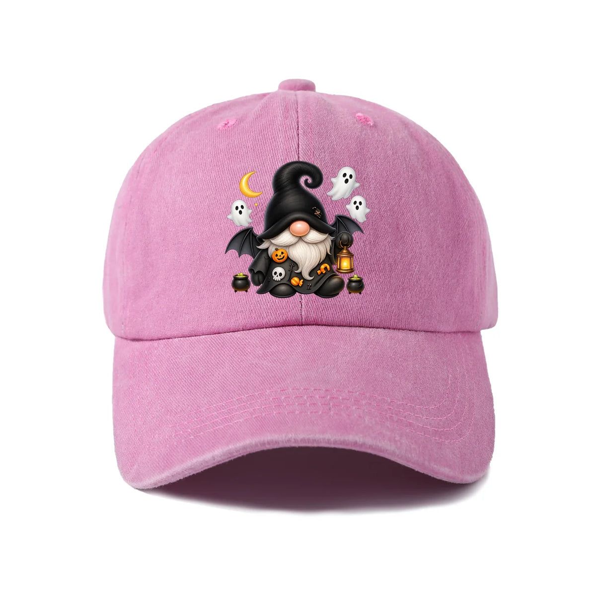 Vintage Washed Witch Gnome Ghost Graphic Baseball Cap