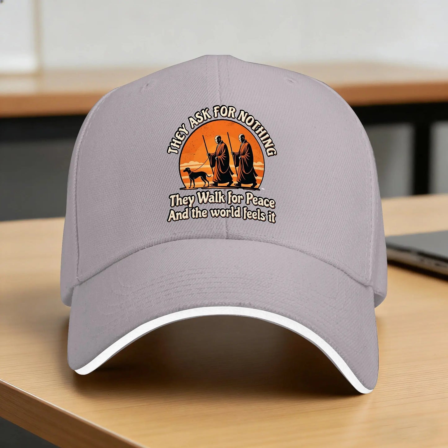 They Ask For Nothing Spiritual Monk Aloka Dog Walk For Peace Casual Baseball Cap