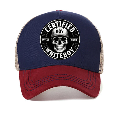 Certified Bold Skull Whiteboy Printed Baseball Cap