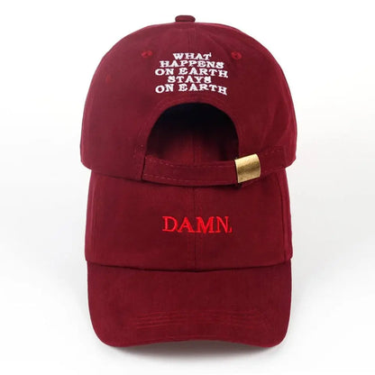 Letter DAMN Embroidery Baseball Cap Stitched Hip-hop Rapper Distressed Faded Cap