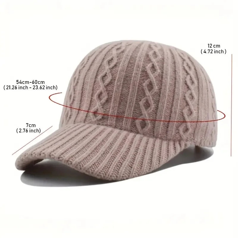 Trendy Knitted Baseball Cap For Men And Women - Autumn/Winter Fashion Peaked Hat