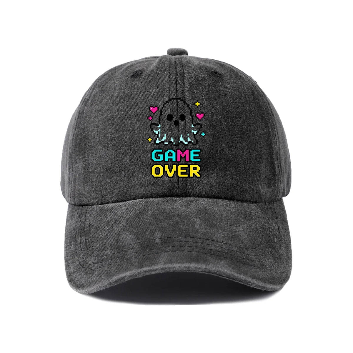 Game Over Black Cat Graphic Baseball Cap
