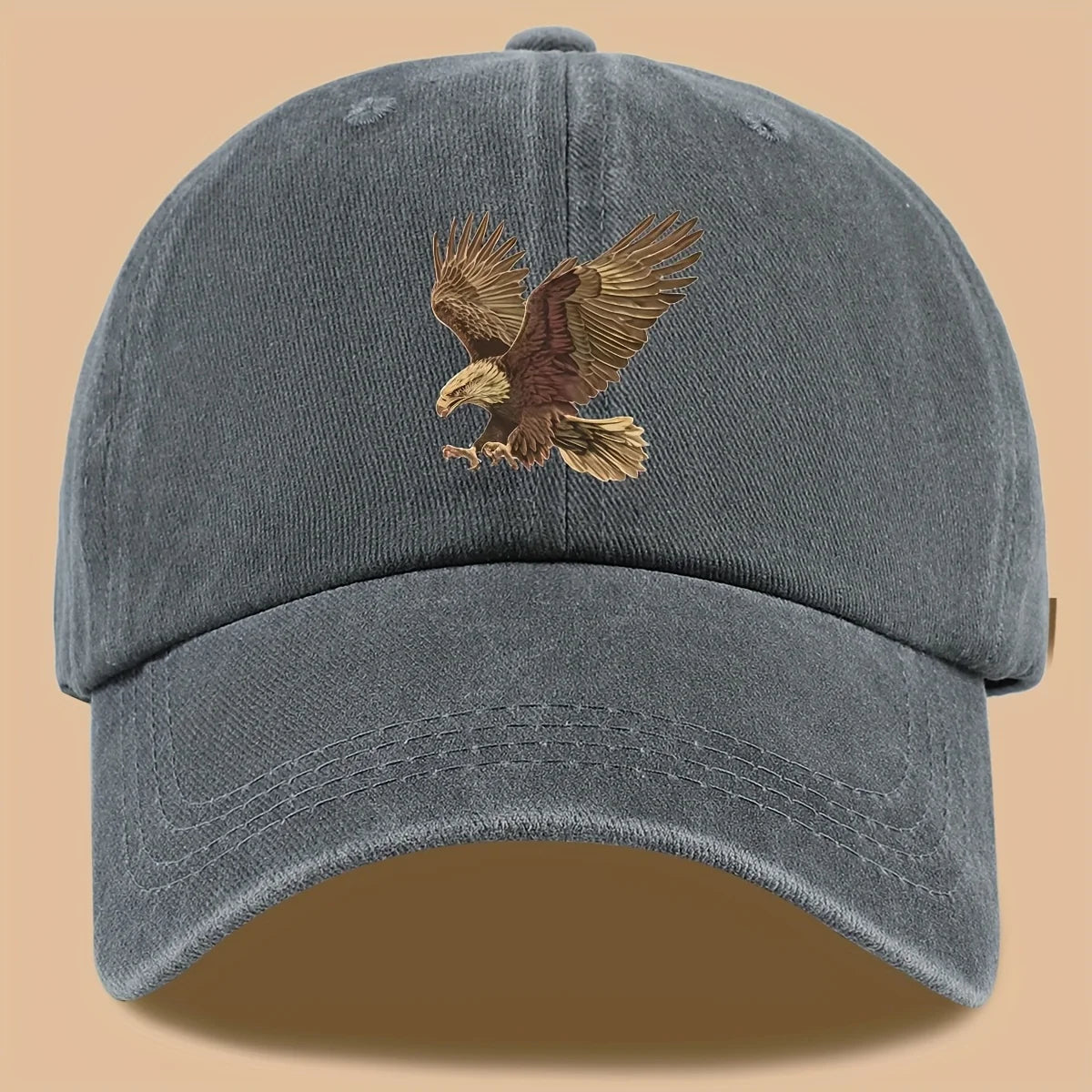 Eagle Print Baseball Cap Adjustable For Both Men And Women