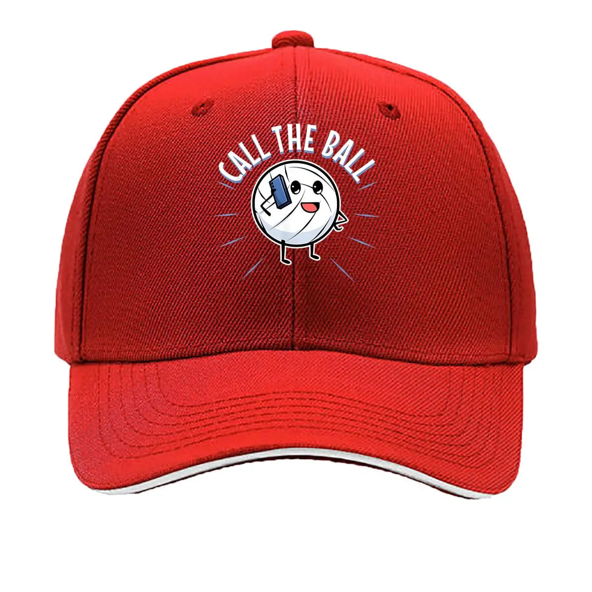 Call The Ball Volleyball Cartoon Black Sandwich Baseball Cap