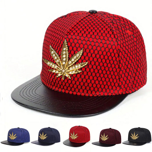Unisex Diamond Hemp Leaf Label Hip-hop Hats