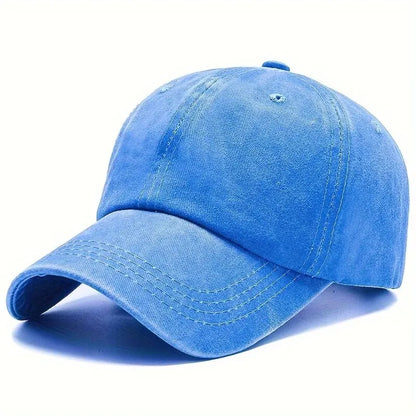 Baseball Cap Adjustable Solid Color Casual Hat Stretchy Fabric