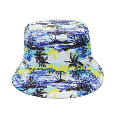 Coconut Print Travel Beach Sun Protection Breathable Simple Fisherman Hat Bucket Hat