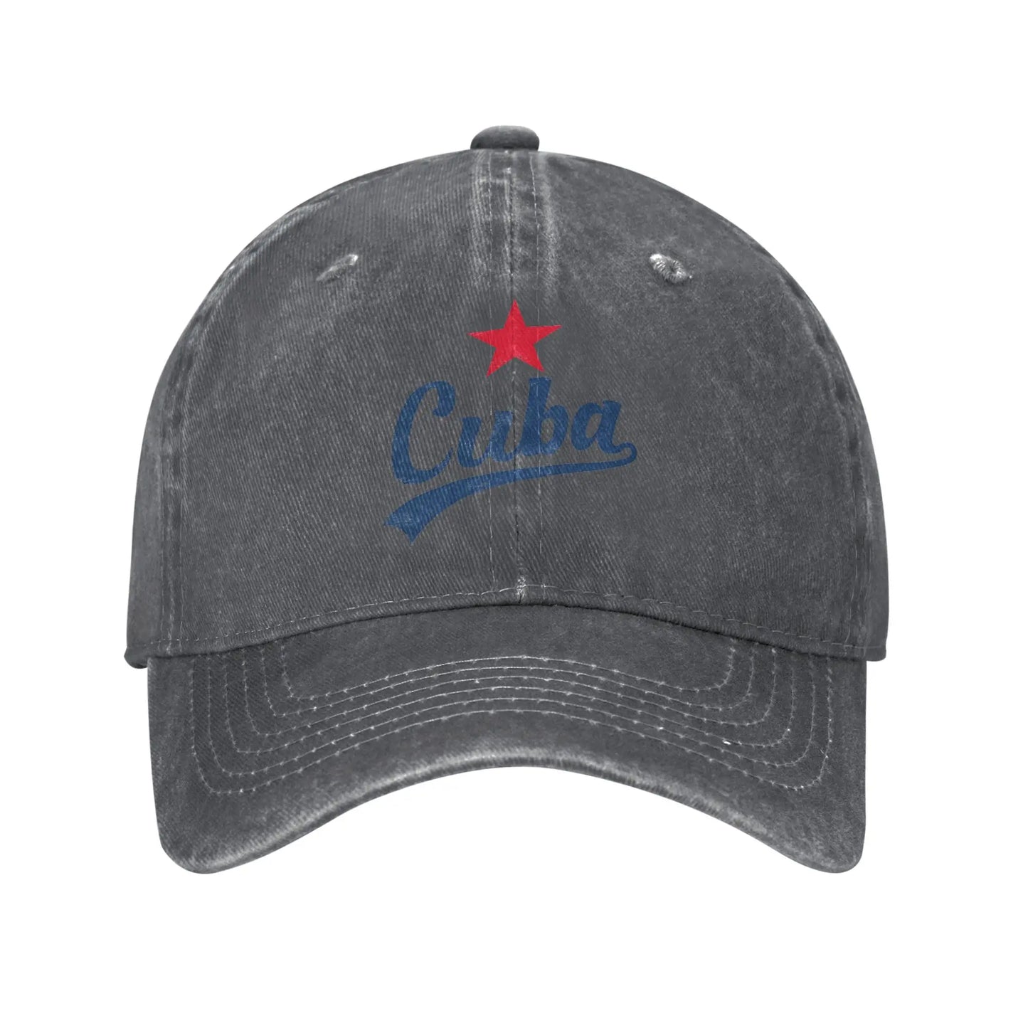 Summer Cuba Vintage Handwritten With Red Star Baseball Cap