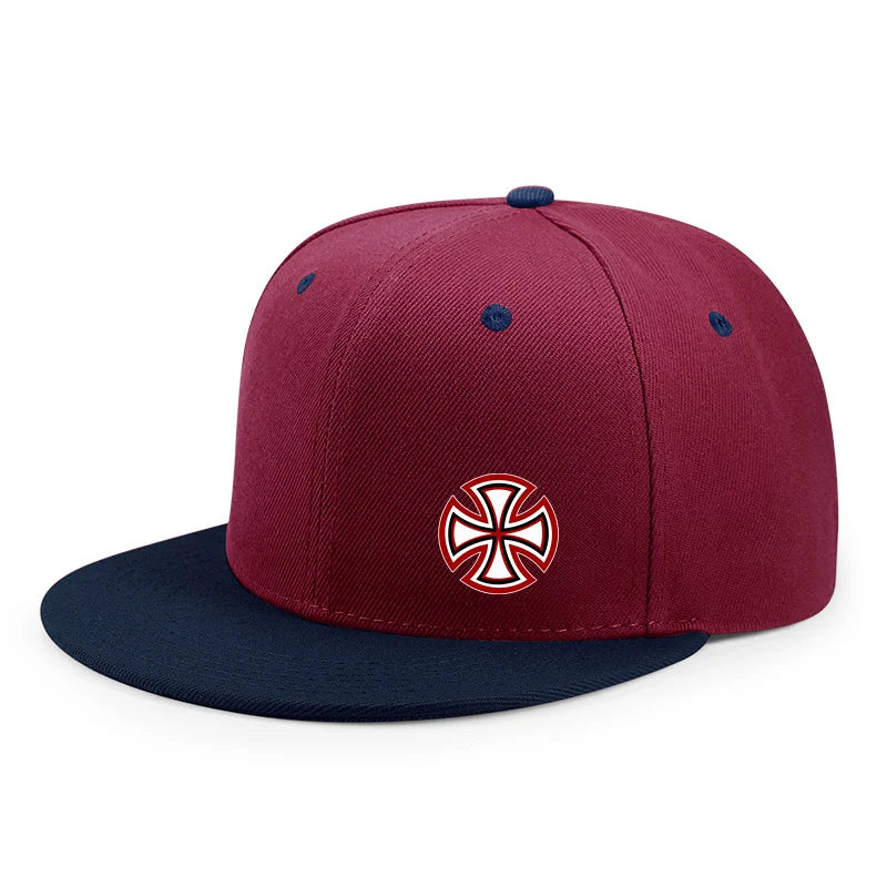 Printed Snowflake Pattern Flat Edge Snapback Cap