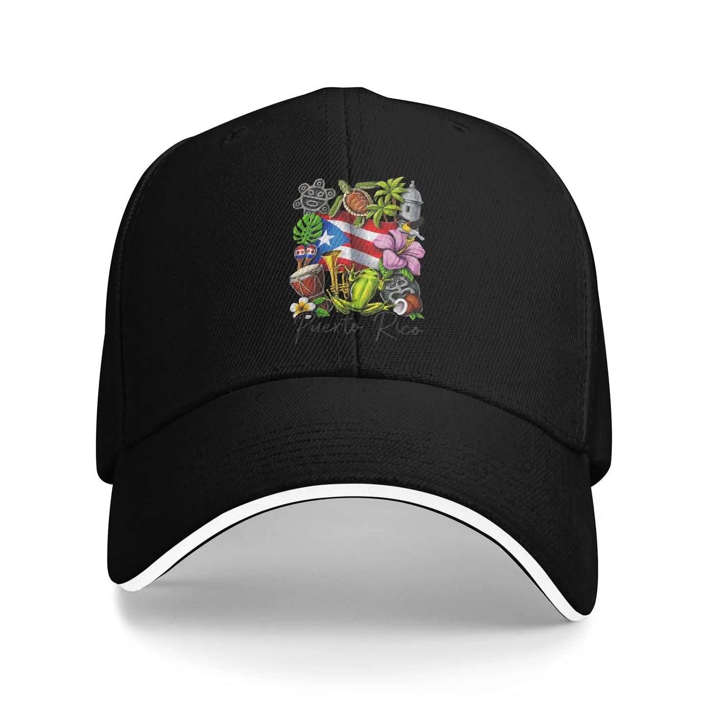 Coqui Frog Puerto Rico Flag Puerto Rican Casual Baseball Cap