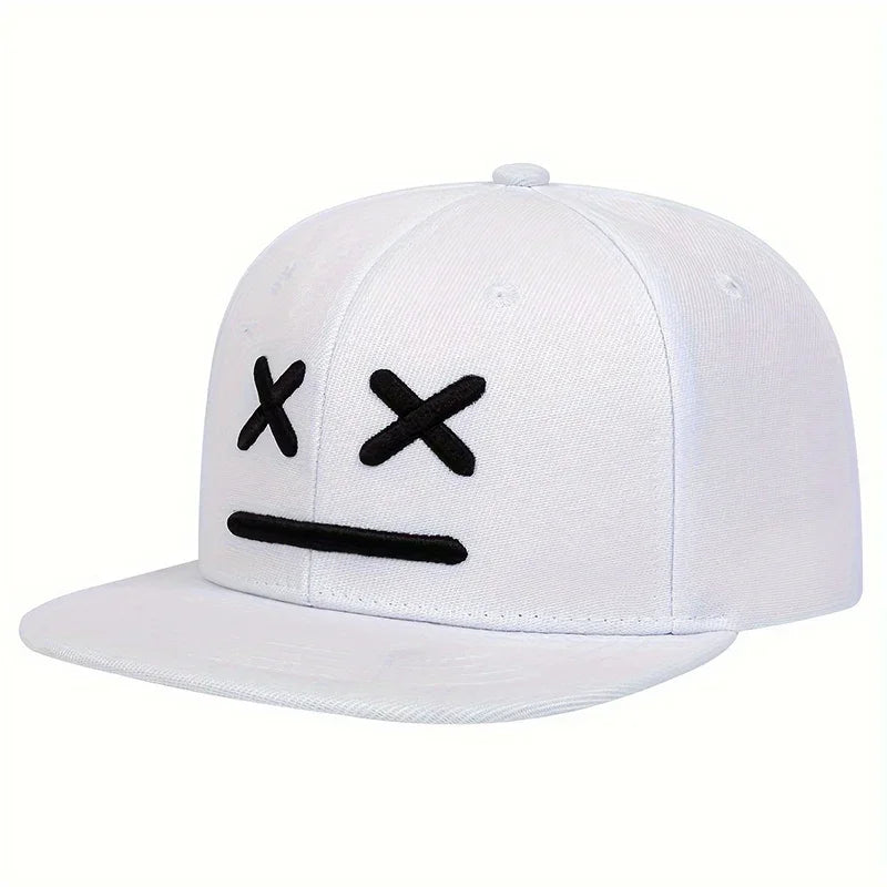 Unisex XX Smiling Face Embroidery Hip-hop Hats Spring Autumn Adjustable Casual Snapback Caps