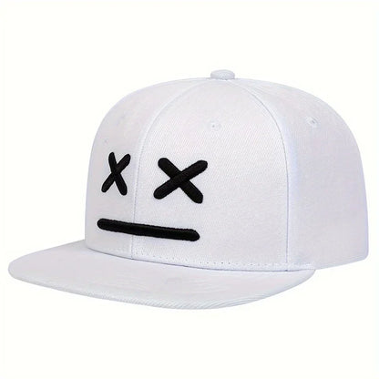 Unisex XX Smiling Face Embroidery Hip-hop Hats Spring Autumn Adjustable Casual Snapback Caps