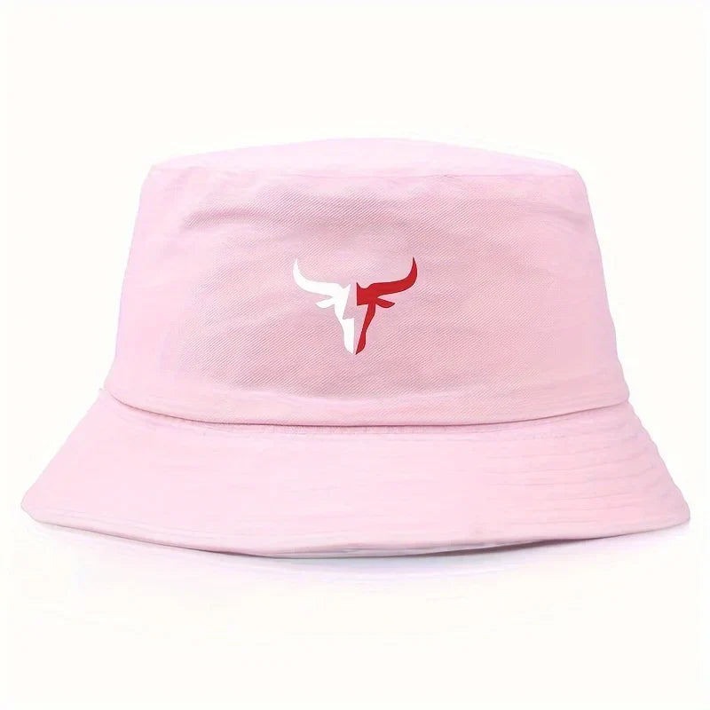 Cow Head Logo Fashionable Printed Fisherman's Hat