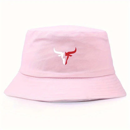 Cow Head Logo Fashionable Printed Fisherman's Hat