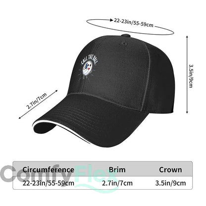 Call The Ball Volleyball Cartoon Black Sandwich Baseball Cap