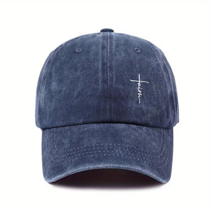 Baseball Cap With Cross Printting Adjustable Outdoor Dad Hat