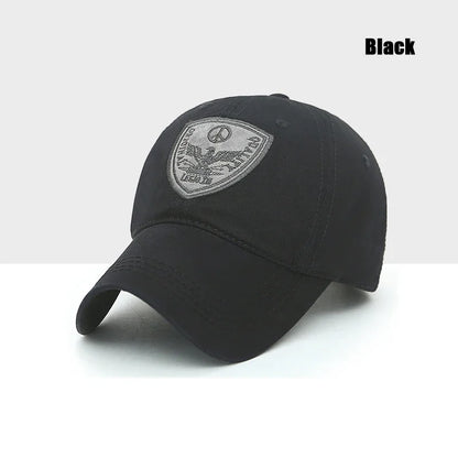 Fashion Classic Soft Top Embroidery Patch Washable Military Cadet Baseball Cap