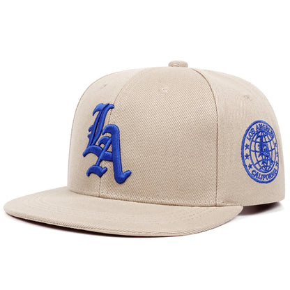 New Los Ange Earth Letter Embroidered Flat Edge Hat Women Simple Snapback Hat