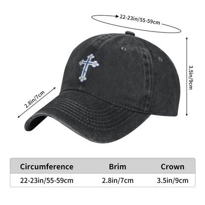 Russian Orthodox Cross PrintDenim Cap Casual Baseball Caps